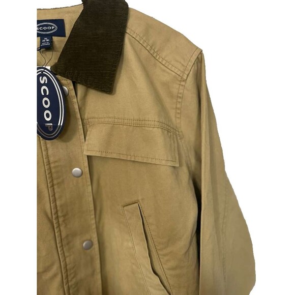 Scoop Cargo Barn Jacket Women Plus XL (16-18) Brown Corduroy Midweight New - Picture 4 of 5